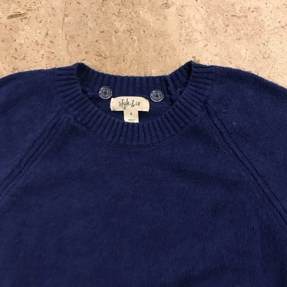 Style & Co Royal Blue Sweater w/ Matching Scarf Size S - Picture 3 of 6